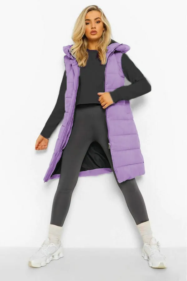 Longline Padded Hooded Gilet - Jayla