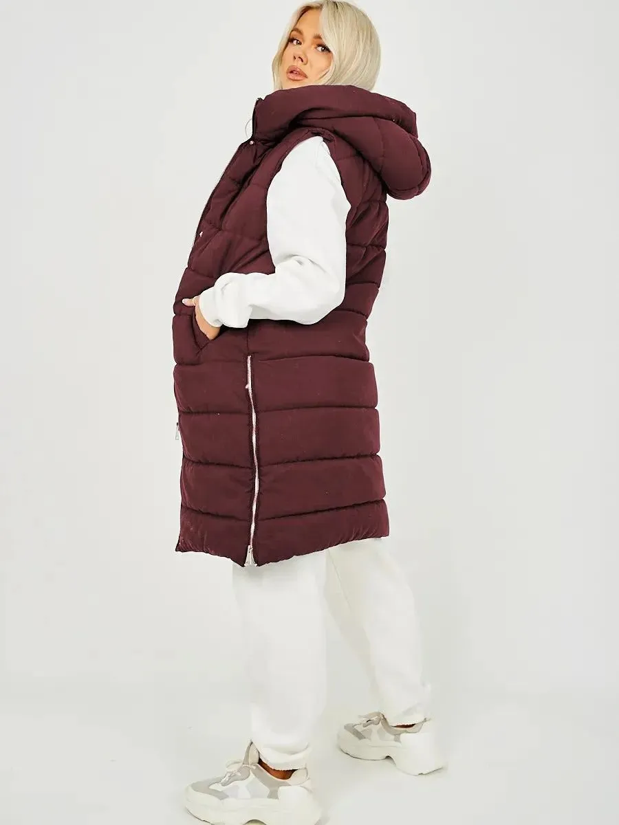 Longline Padded Hooded Gilet - Jayla