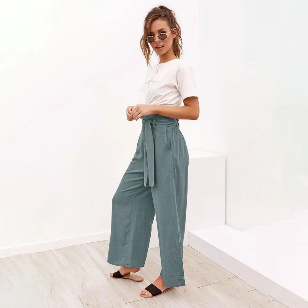 LOOSE HIGH WAIST WIDE LEG TROUSERS