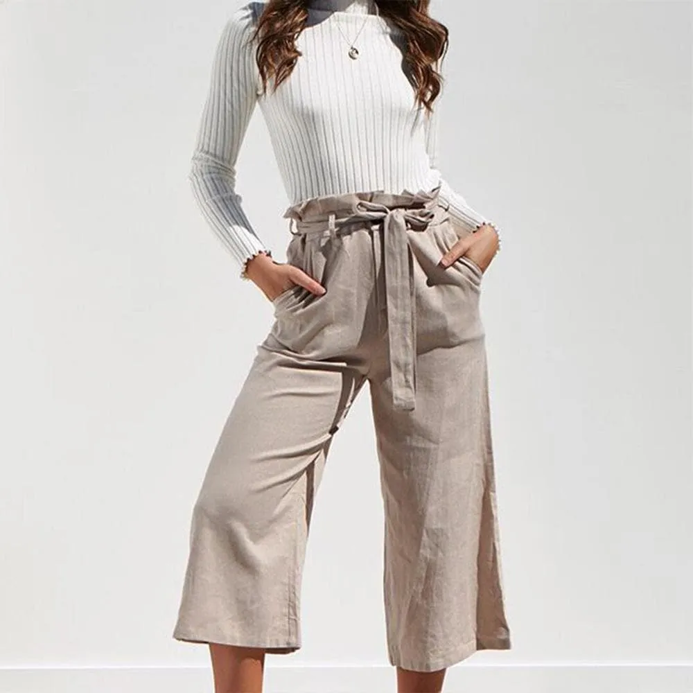 LOOSE HIGH WAIST WIDE LEG TROUSERS