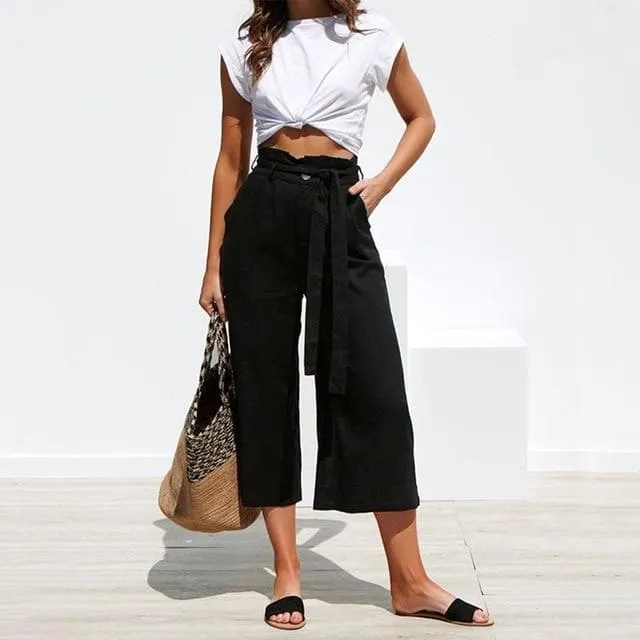 LOOSE HIGH WAIST WIDE LEG TROUSERS