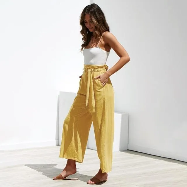 LOOSE HIGH WAIST WIDE LEG TROUSERS