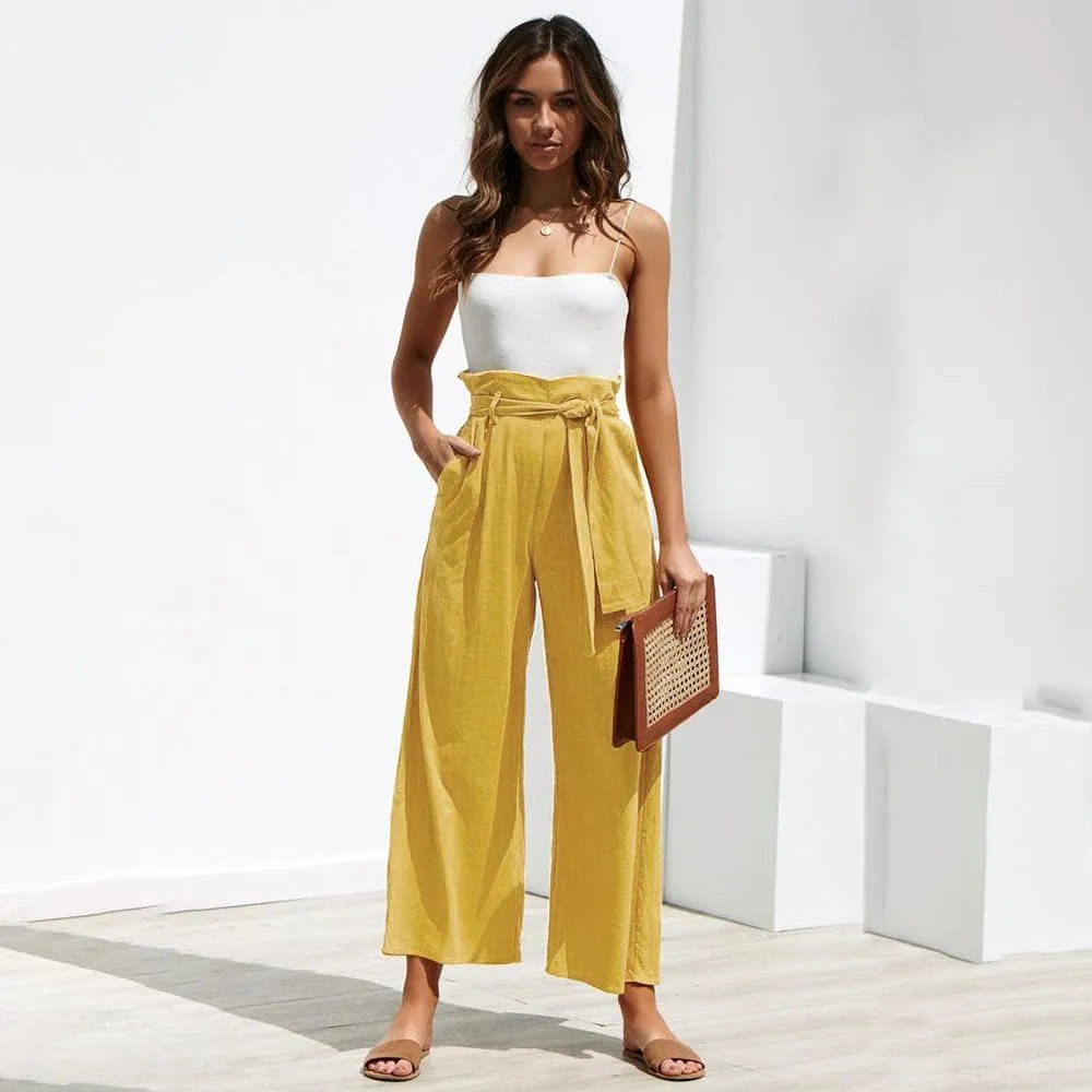 LOOSE HIGH WAIST WIDE LEG TROUSERS