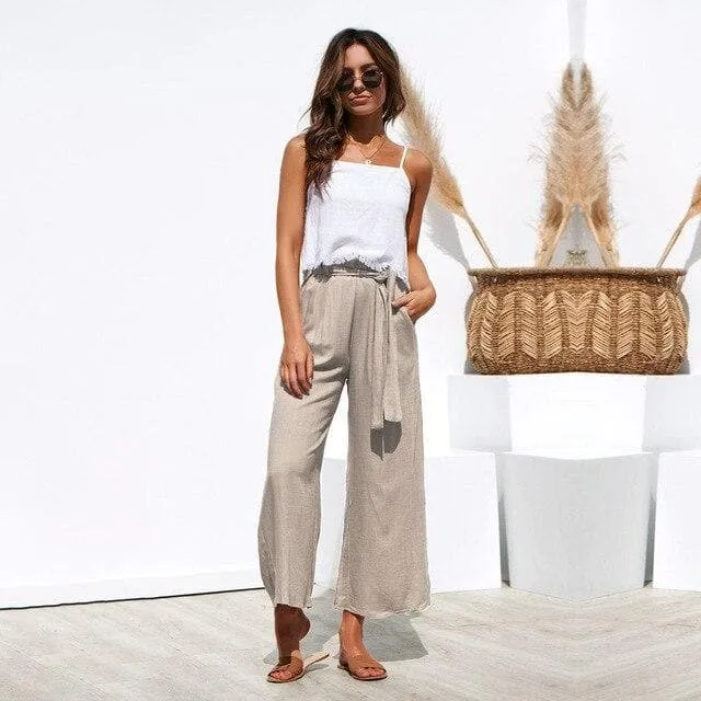 LOOSE HIGH WAIST WIDE LEG TROUSERS