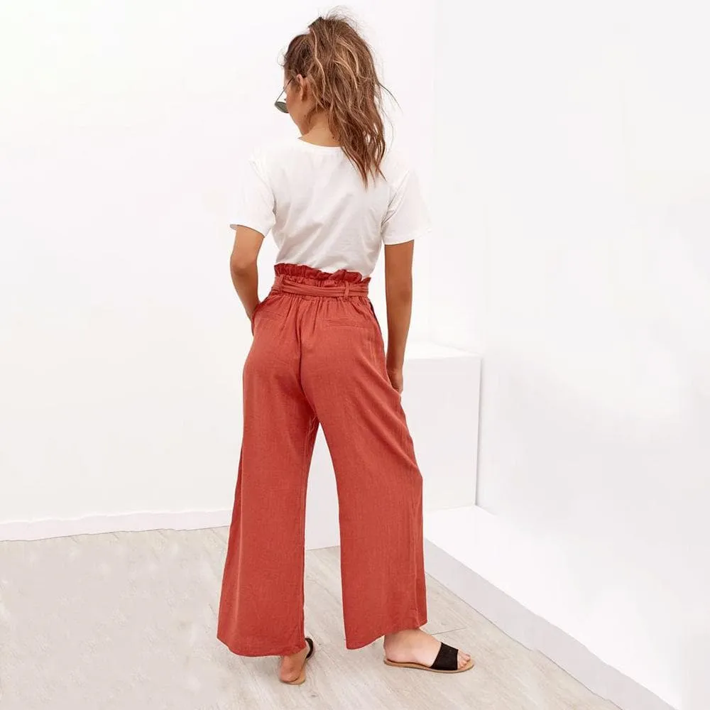 LOOSE HIGH WAIST WIDE LEG TROUSERS