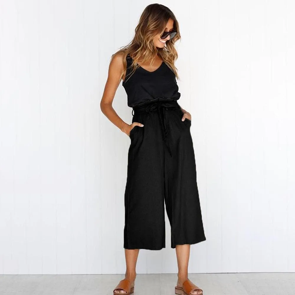 LOOSE HIGH WAIST WIDE LEG TROUSERS