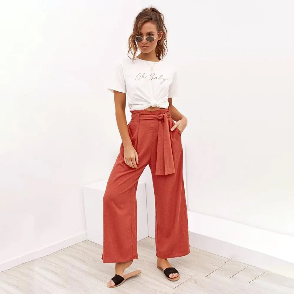 LOOSE HIGH WAIST WIDE LEG TROUSERS