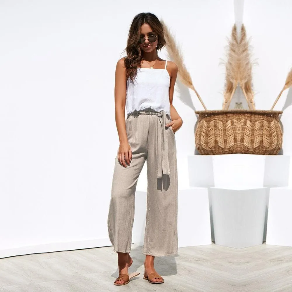 LOOSE HIGH WAIST WIDE LEG TROUSERS