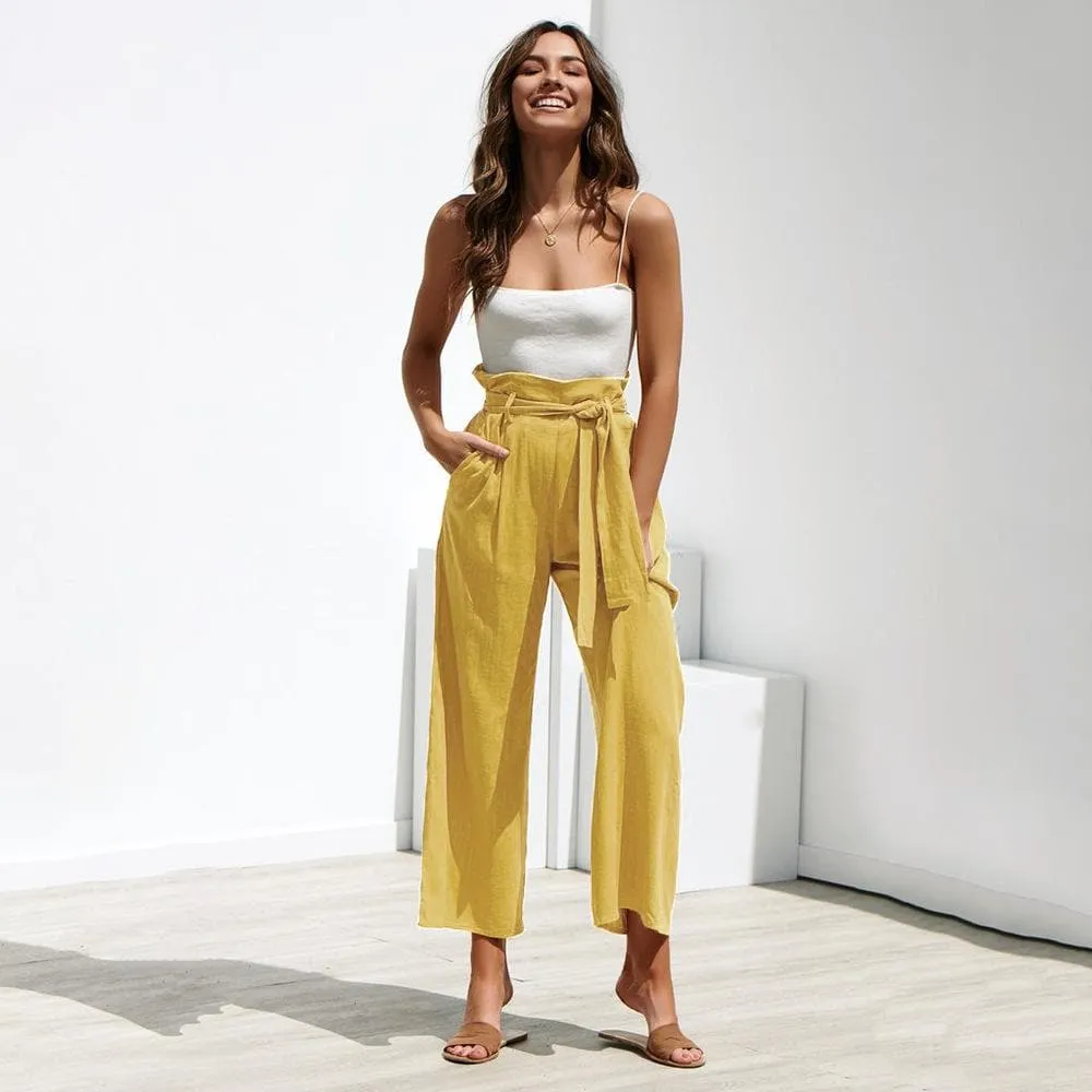 LOOSE HIGH WAIST WIDE LEG TROUSERS