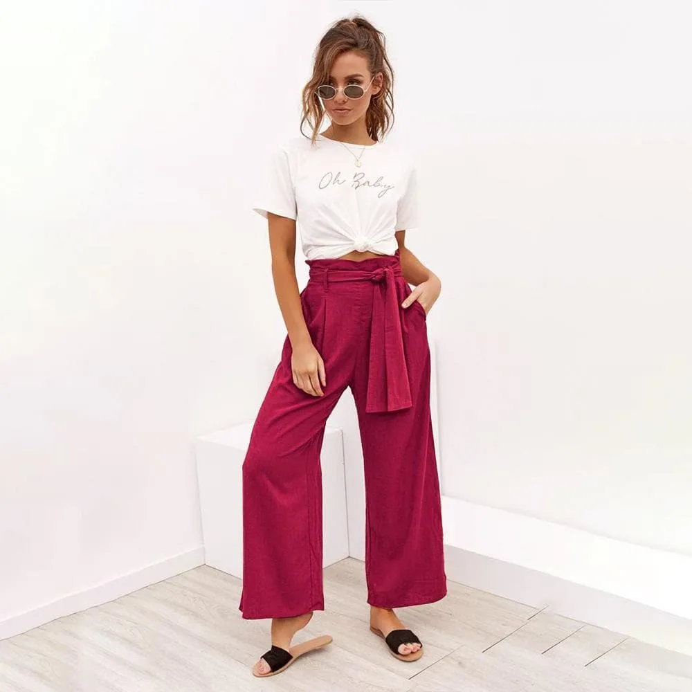 LOOSE HIGH WAIST WIDE LEG TROUSERS