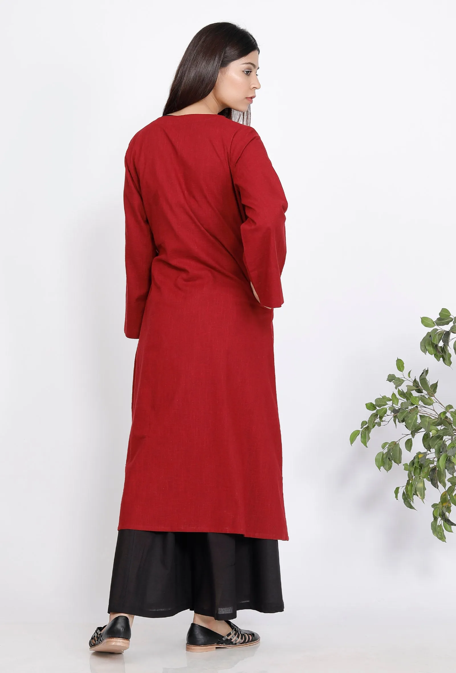 Maroon Slub Cape