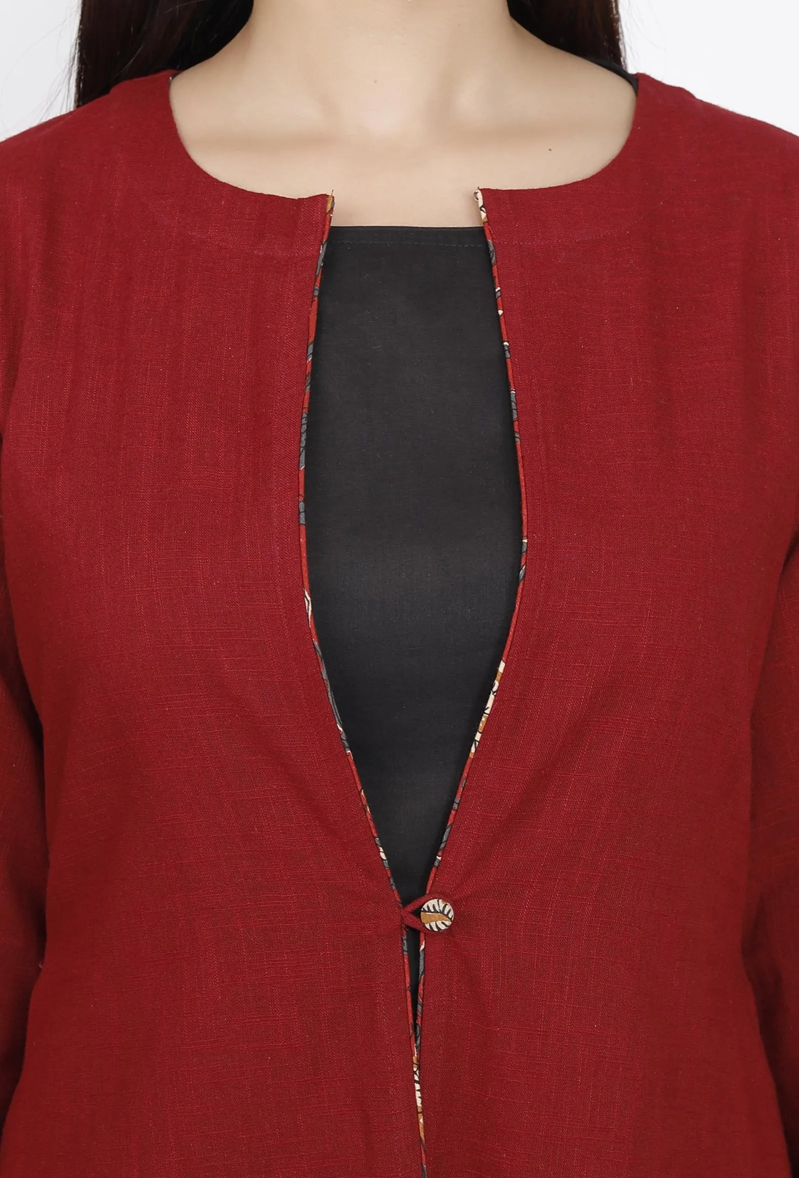 Maroon Slub Cape