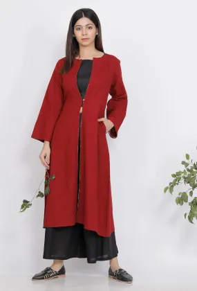 Maroon Slub Cape