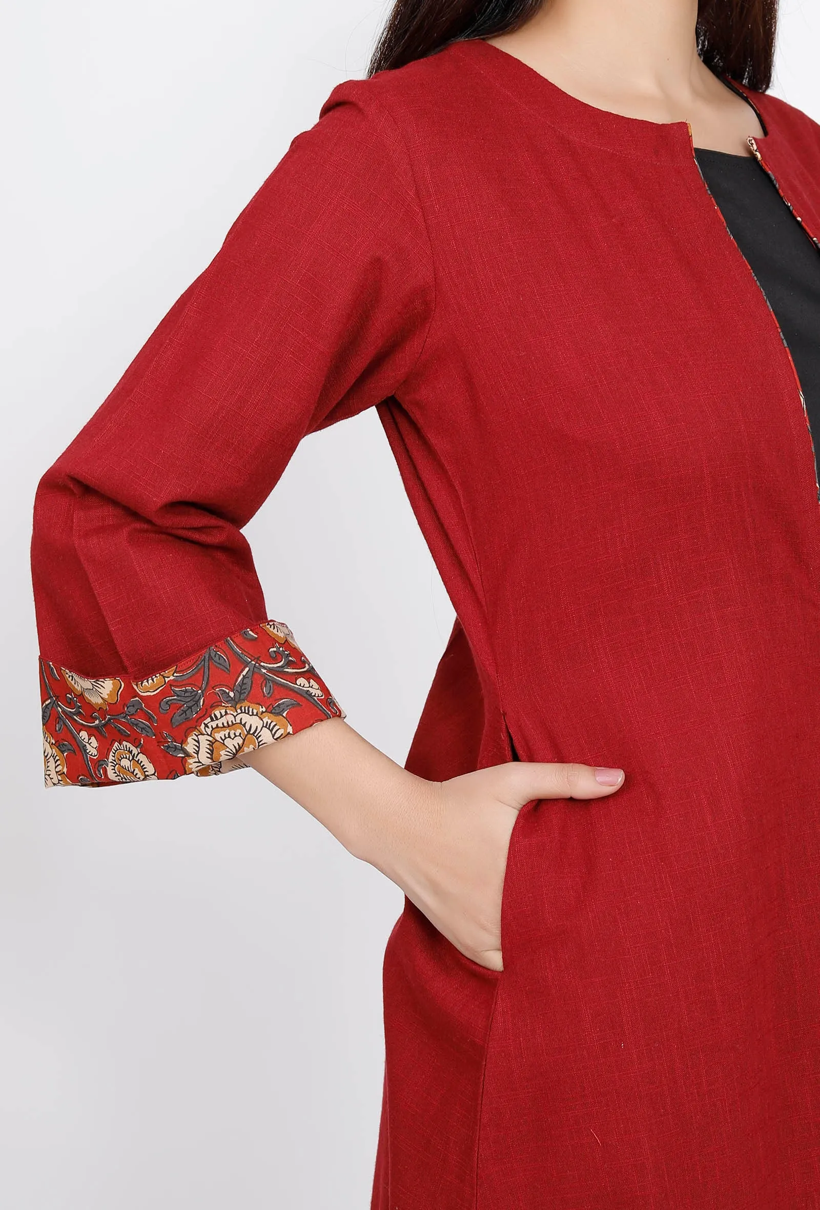 Maroon Slub Cape