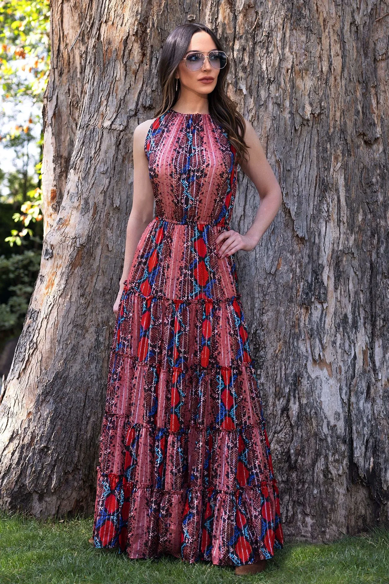 Maxi Dress in Snake Print
