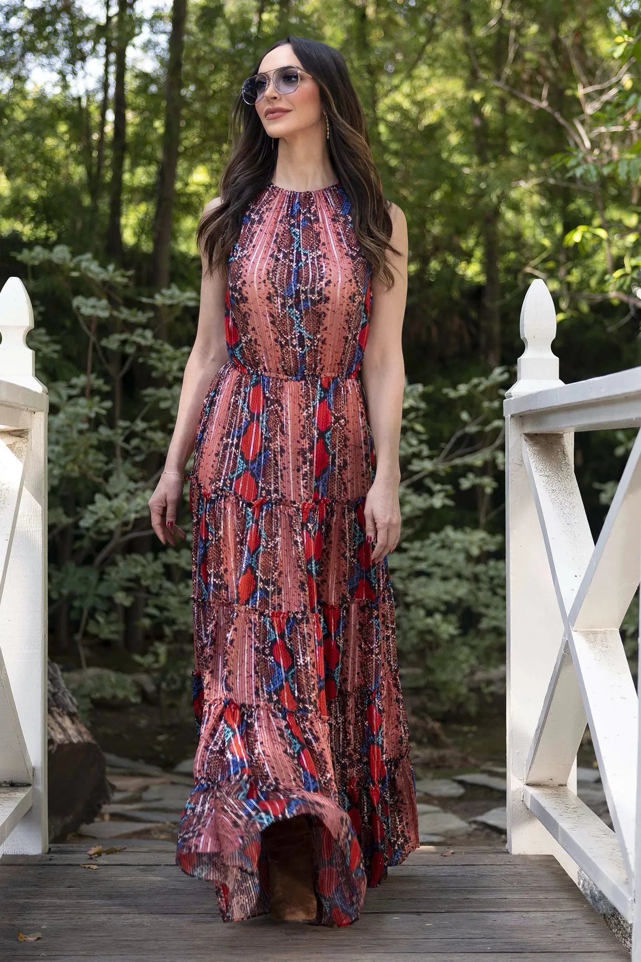 Maxi Dress in Snake Print