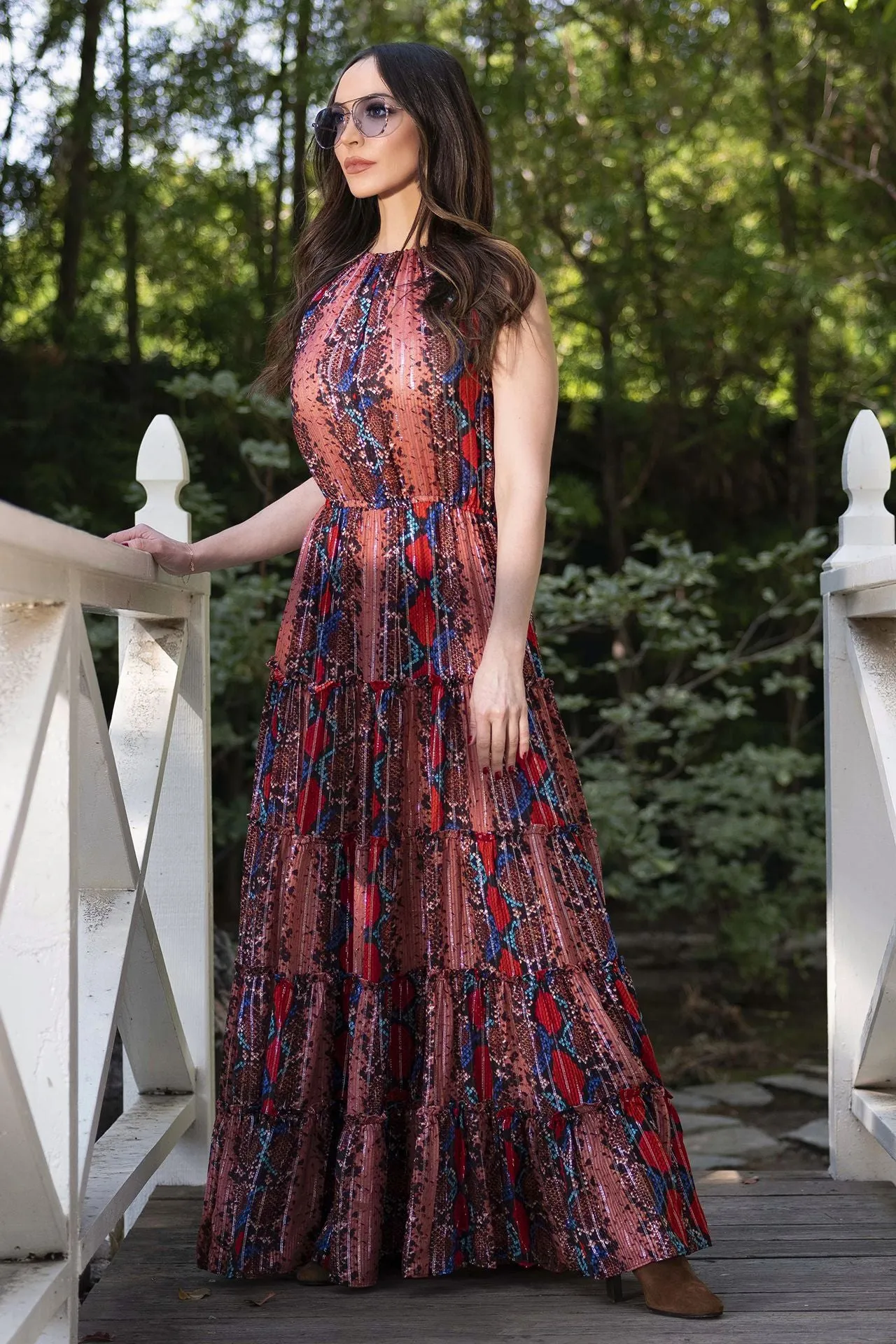 Maxi Dress in Snake Print