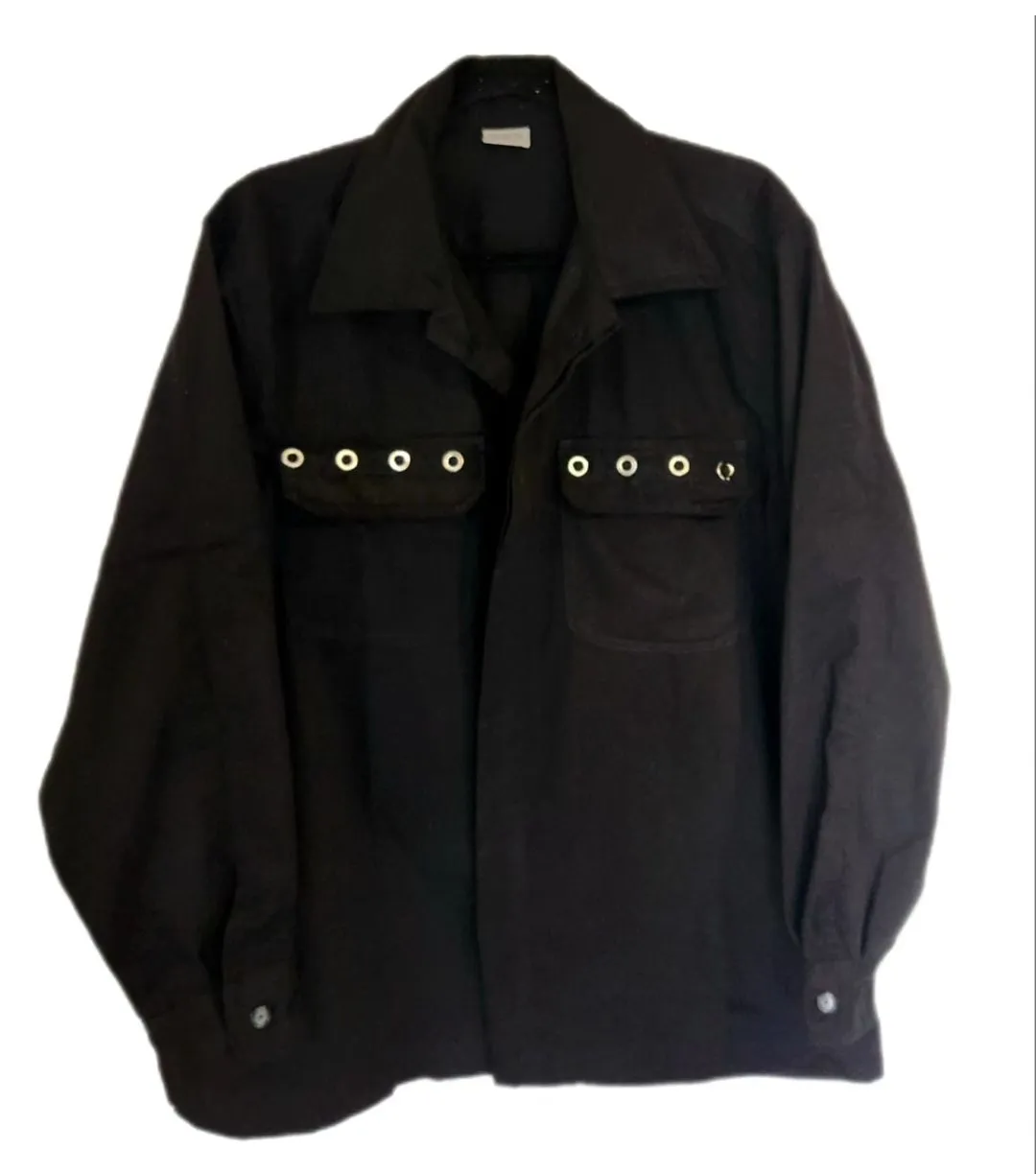 Mens( can be gender neutrel) black denim ROCK shacket- size Mens Large