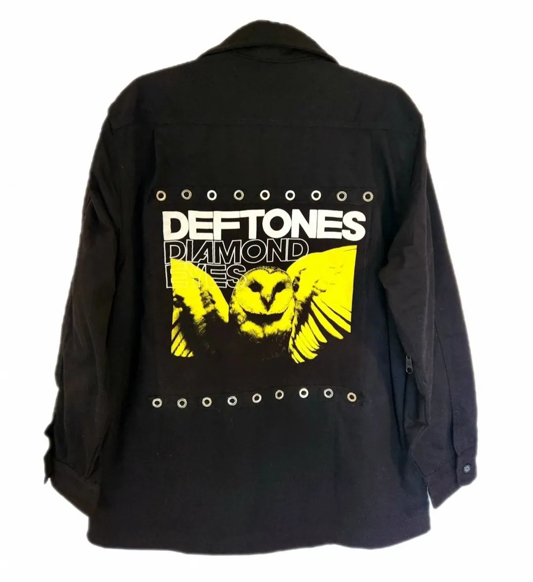 Mens( can be gender neutrel) black denim ROCK shacket- size Mens Large