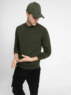 Men's Mock Regular Fit Colorblock Raglan Teal Green Sweater