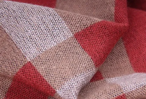 Men's Winter Cashmere Plaid Scarf