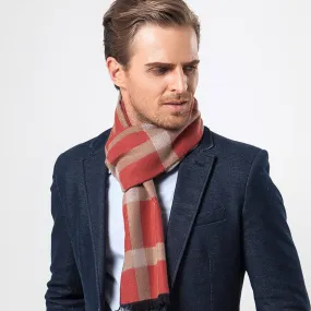 Men's Winter Cashmere Plaid Scarf