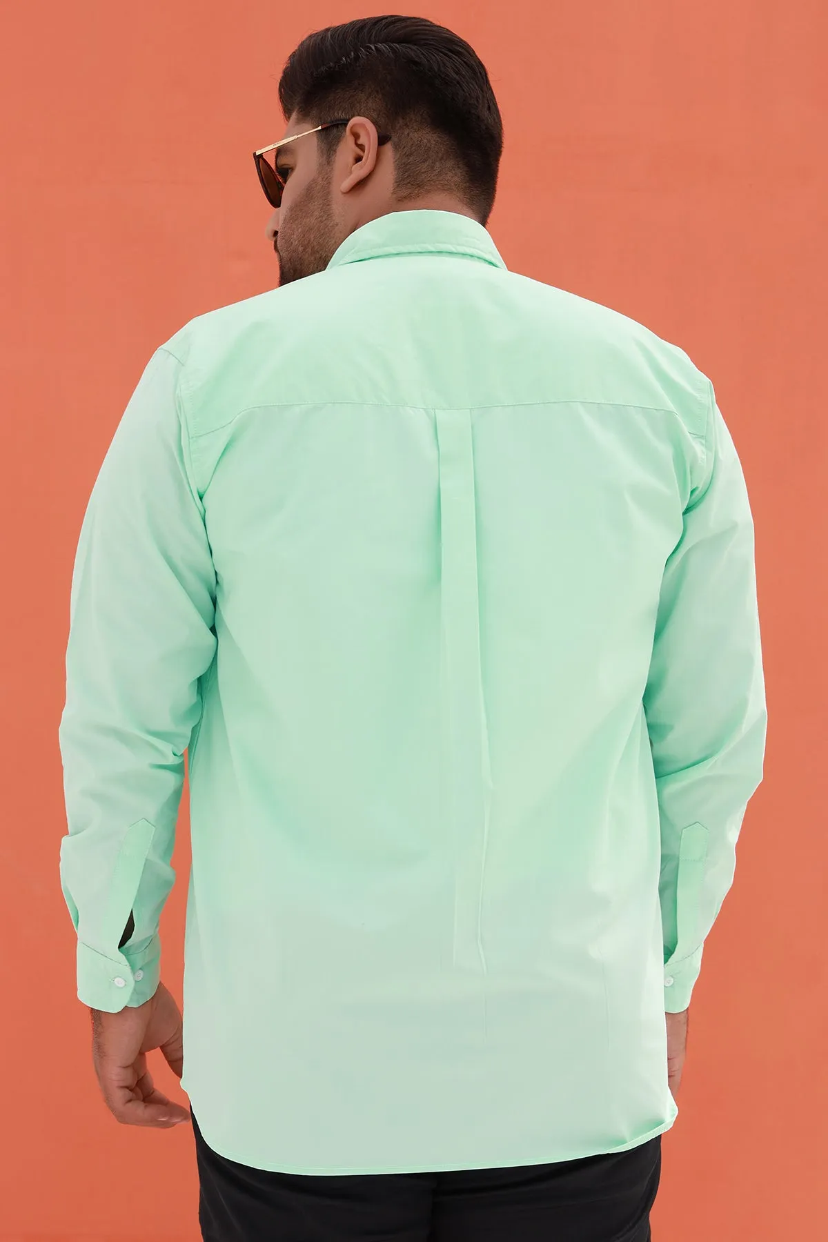 Mist Green Button Down Shirt (Plus Size) - S22 - MS0043P