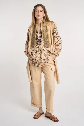 NINA MARS Gilet Lungo con applicazioni 5611
