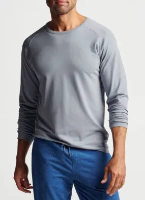Peter Millar Lava Wash Jersey Long Sleeve Crew Gale Grey