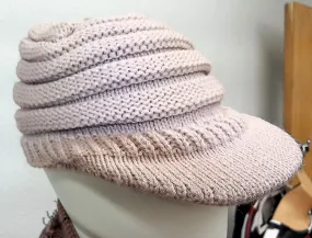 Pink Knit Hat with Bill