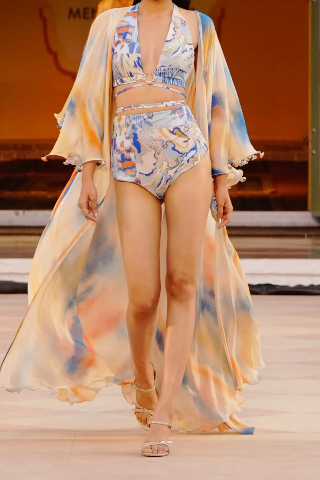 Printed strokes cape