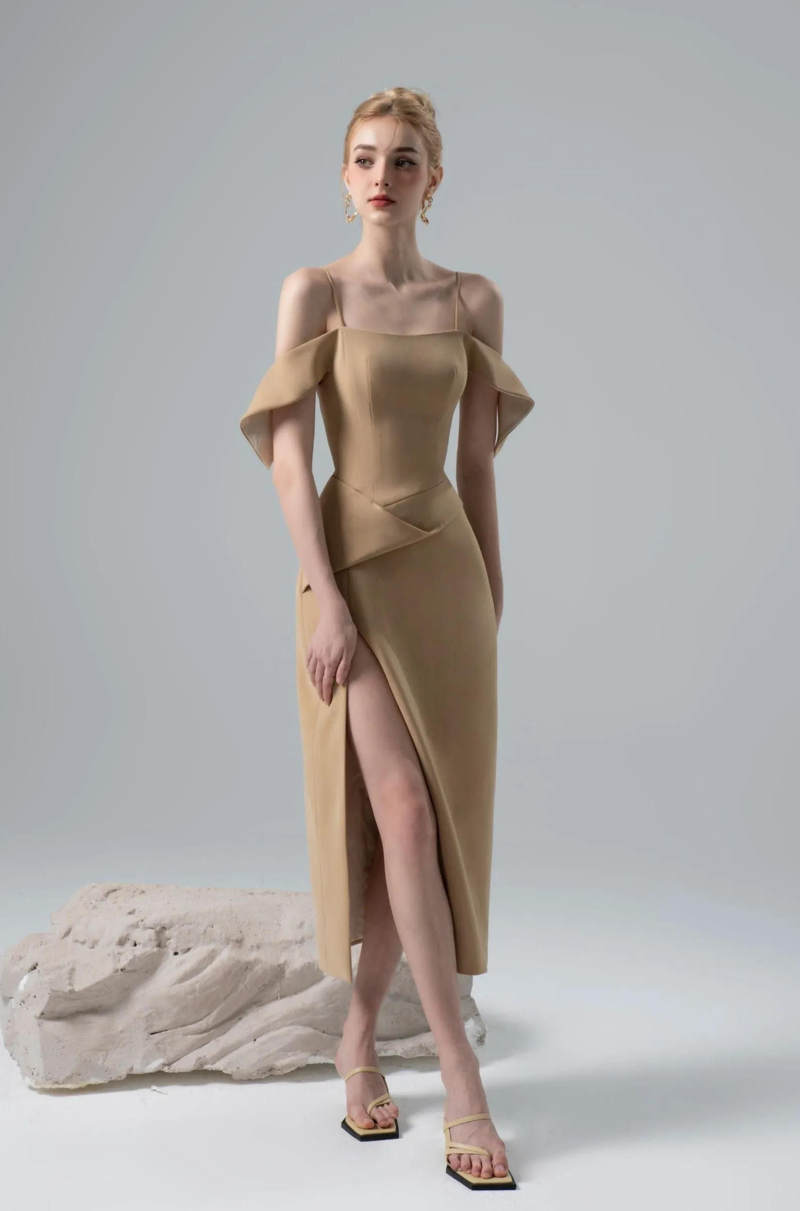 Raie Off-shoulder Midi Dress