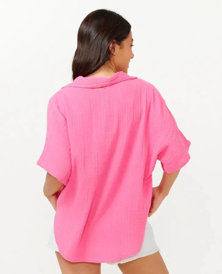 Rip Curl Premium Surf Short Sleeve Shirt - Hot Pink