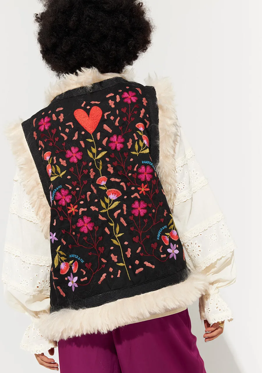 River gilet - black/ pink