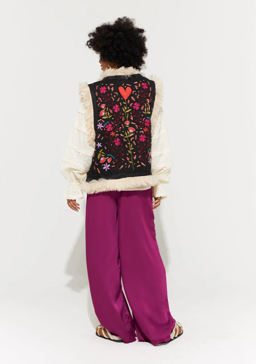 River gilet - black/ pink