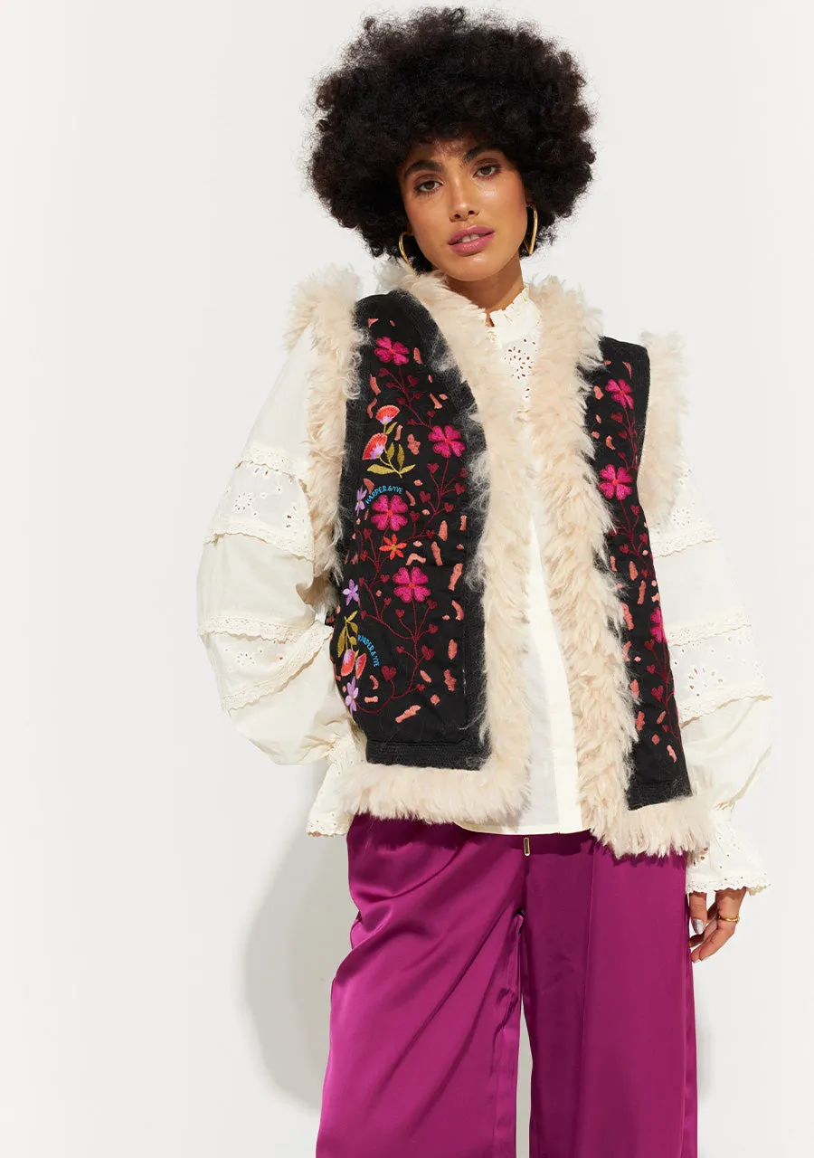 River gilet - black/ pink
