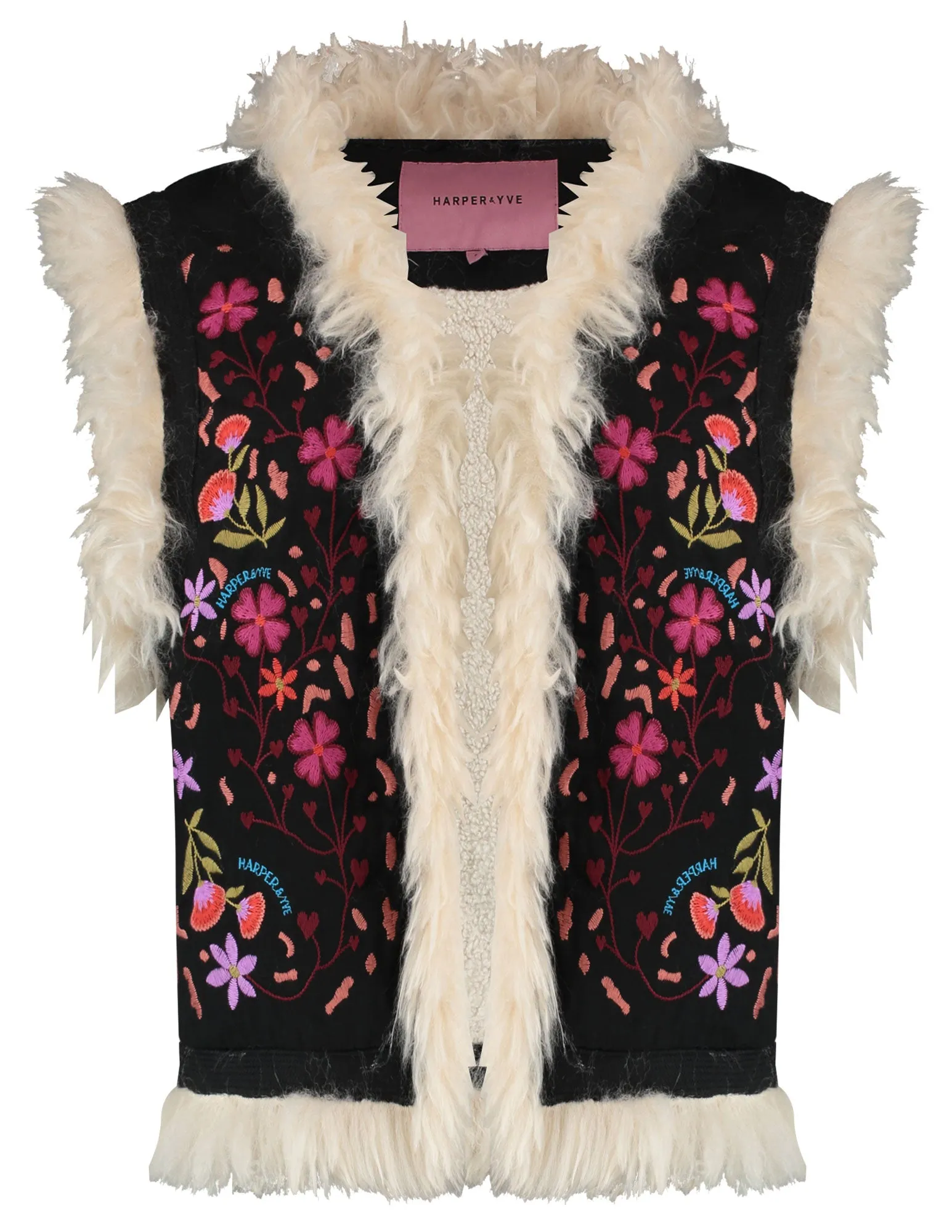 River gilet - black/ pink