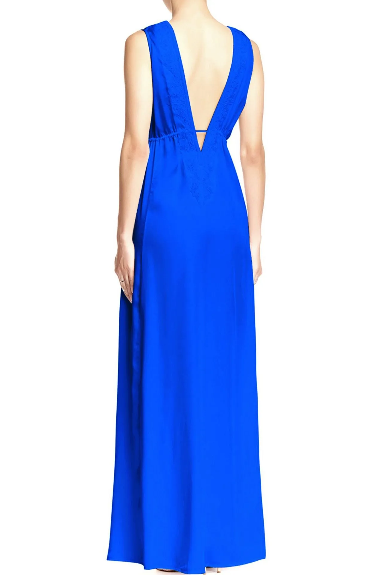 Royal Blue Long Dress With High Slit