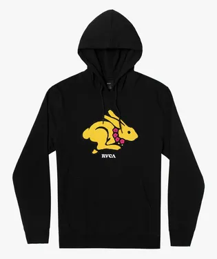 RVCA EVAN MOCK RABBIT PULLOVER HOODY - BLK