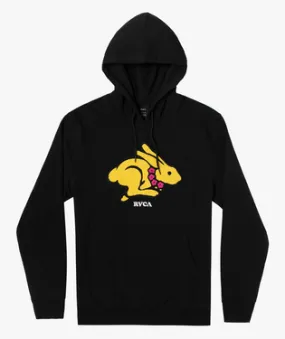 RVCA EVAN MOCK RABBIT PULLOVER HOODY - BLK