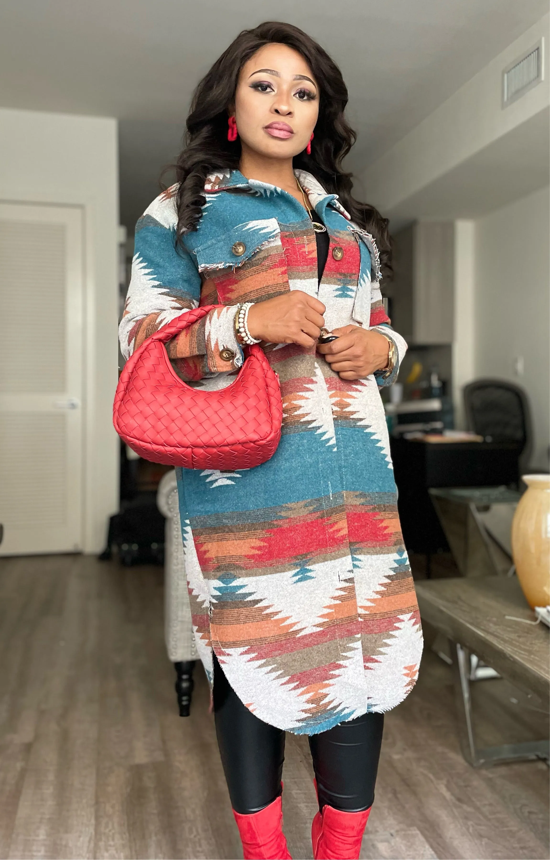 Shirlen Aztec Button down Shacket