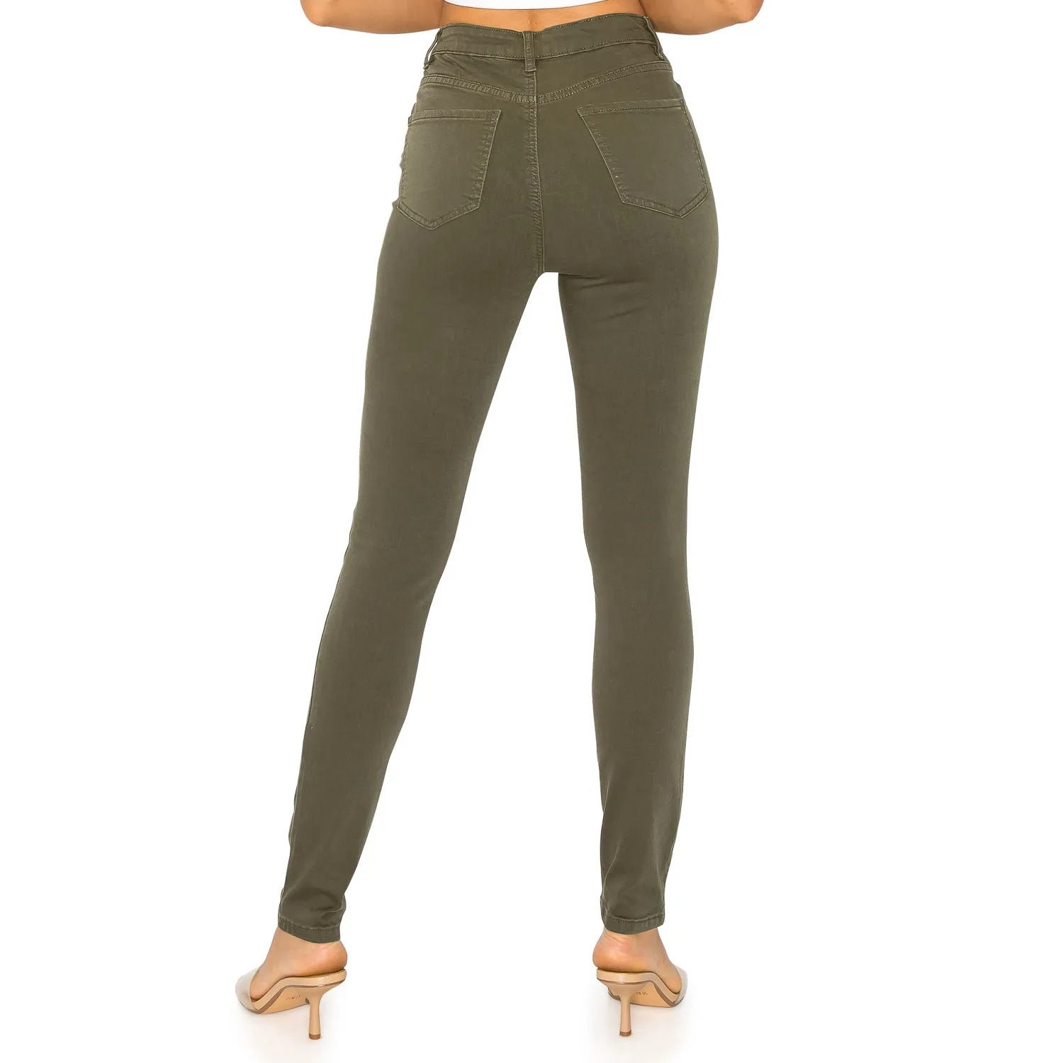 Soft Stretchy High Rise The Everyday Skinny Jeans - Olive