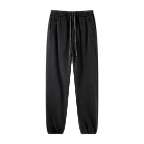 Solid Color Knit Washed Out Sweat Joggers