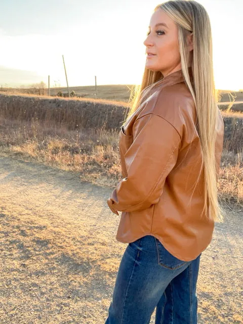 The Nashville Nights Faux Leather Shacket