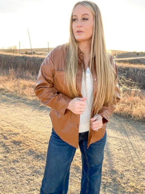 The Nashville Nights Faux Leather Shacket