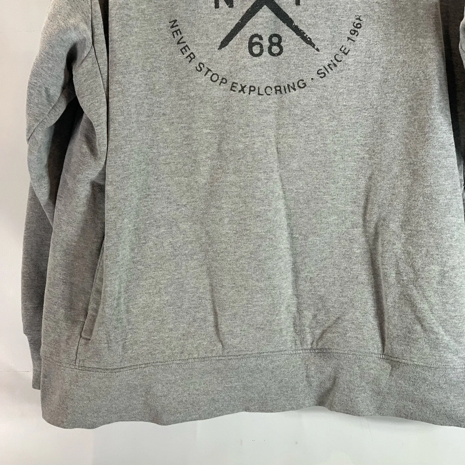 THE NORTH FACE Men's Gray Round Logo Graphic Pullover Hoodie SZ XL