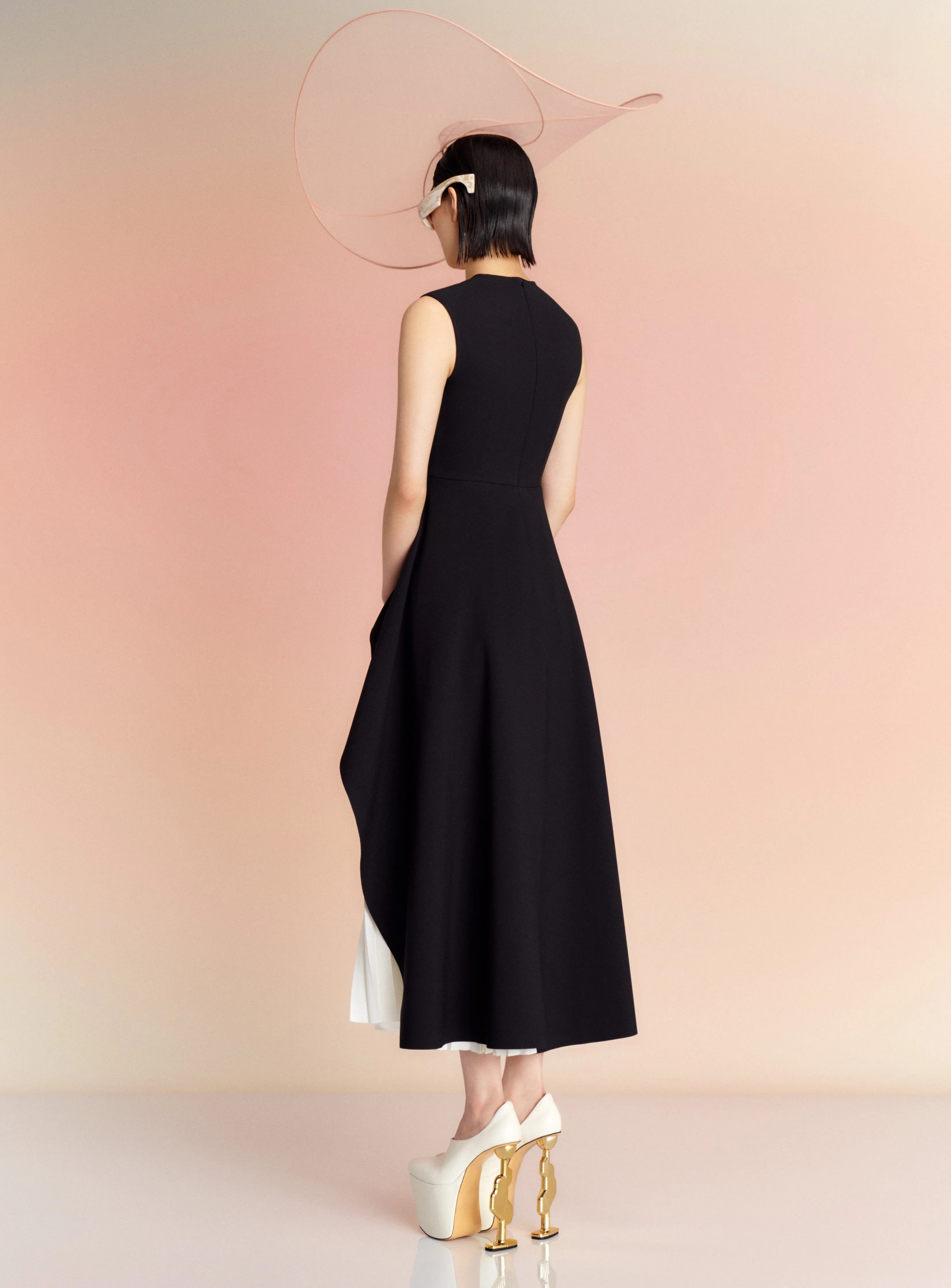 The Severny Midi Dress in Black & Cream