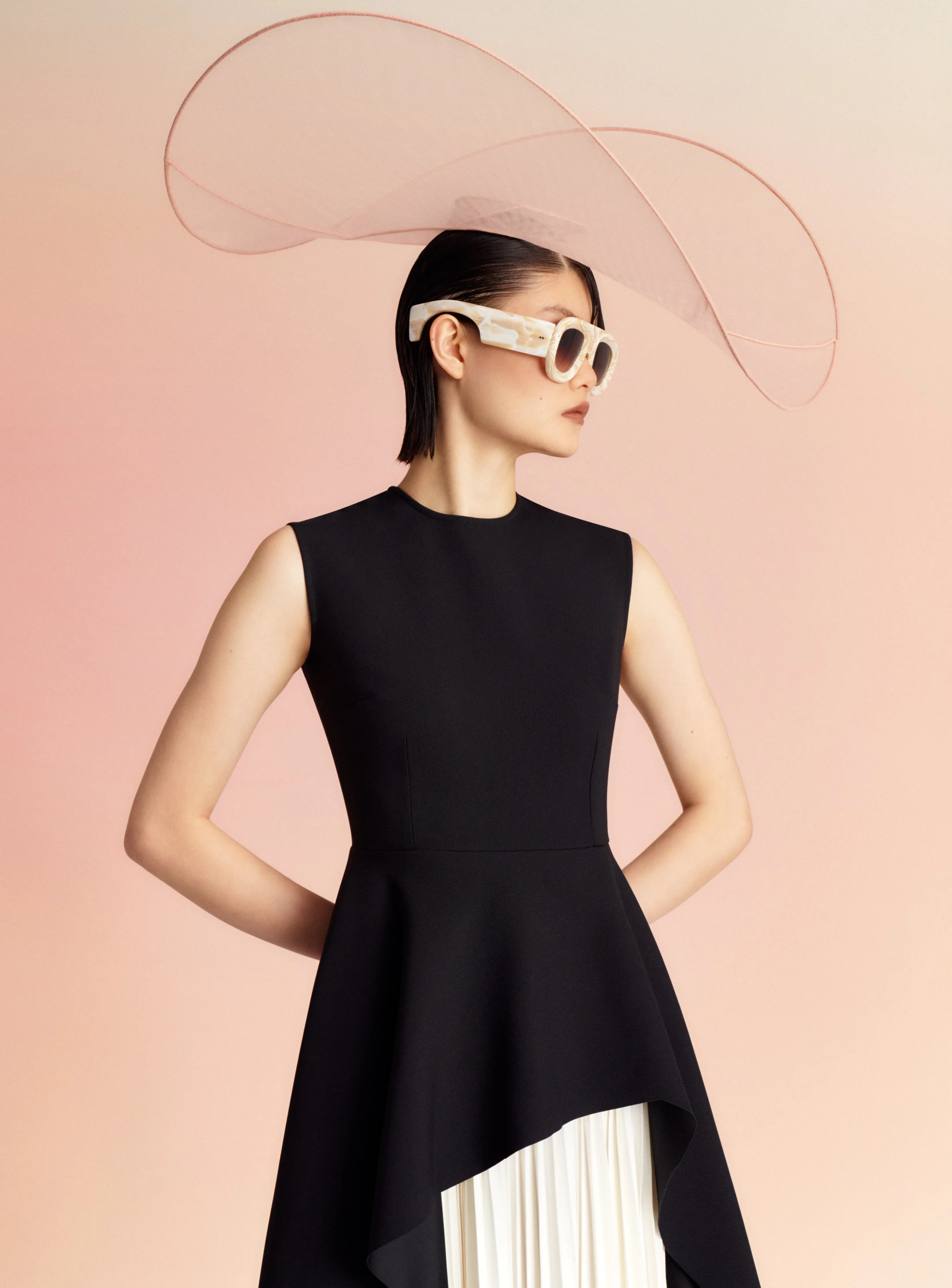 The Severny Midi Dress in Black & Cream