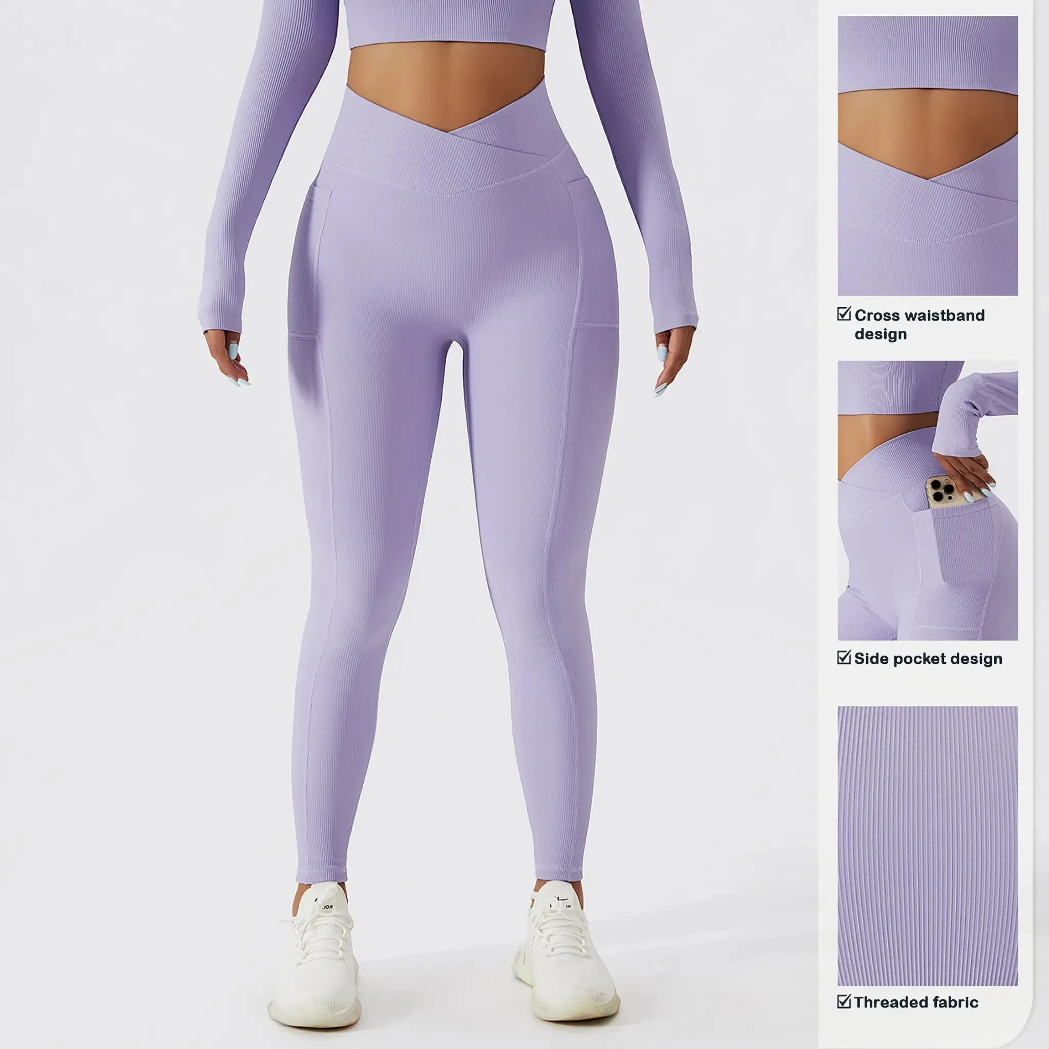 Thread Pocket High Waist Workout Pants
