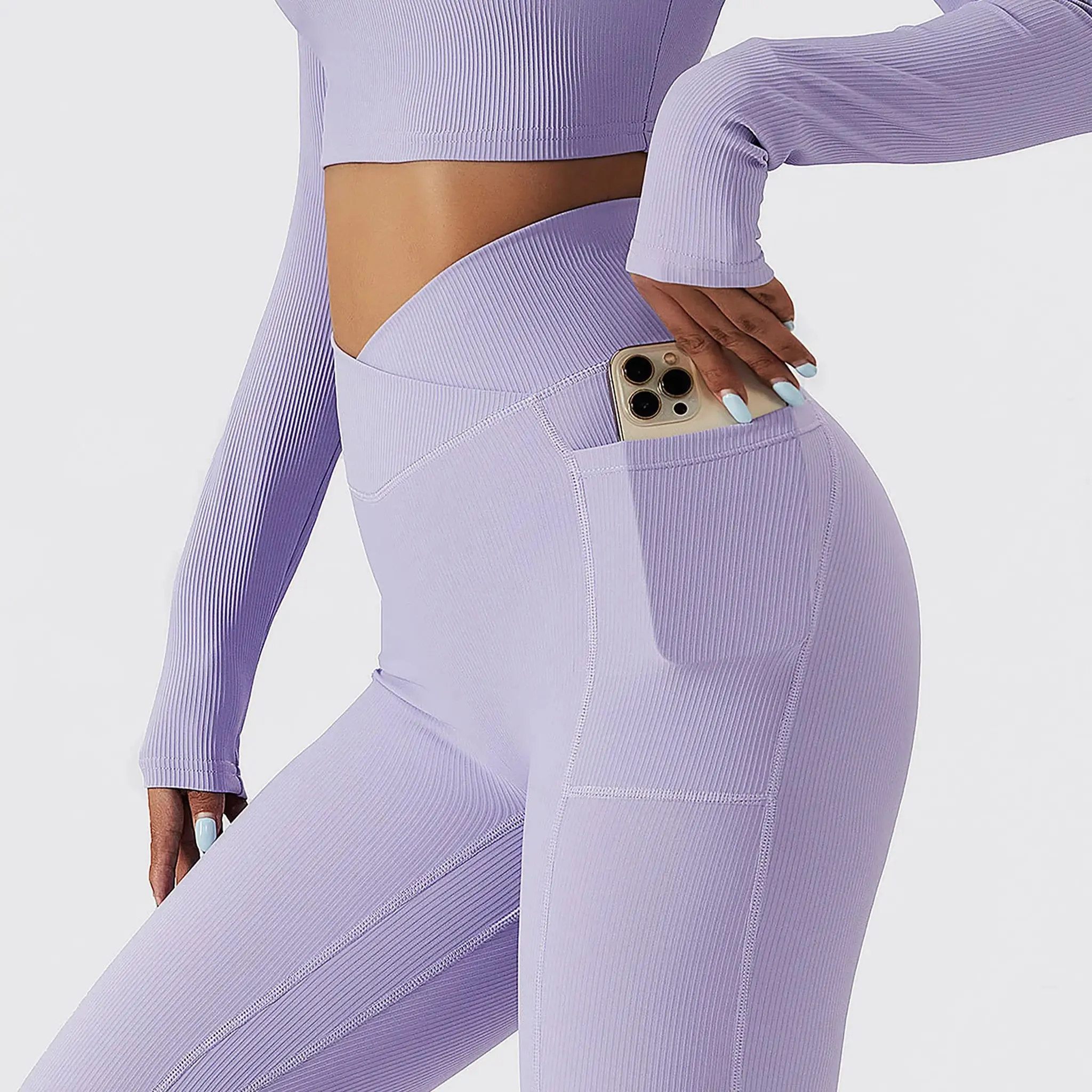 Thread Pocket High Waist Workout Pants